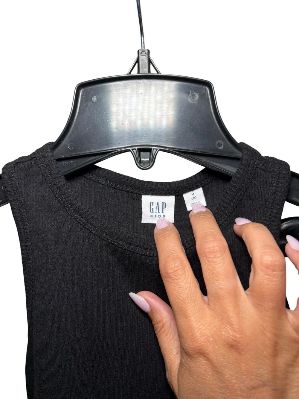 GAP Black Ribbed Tank Top - Kids Size M(8)